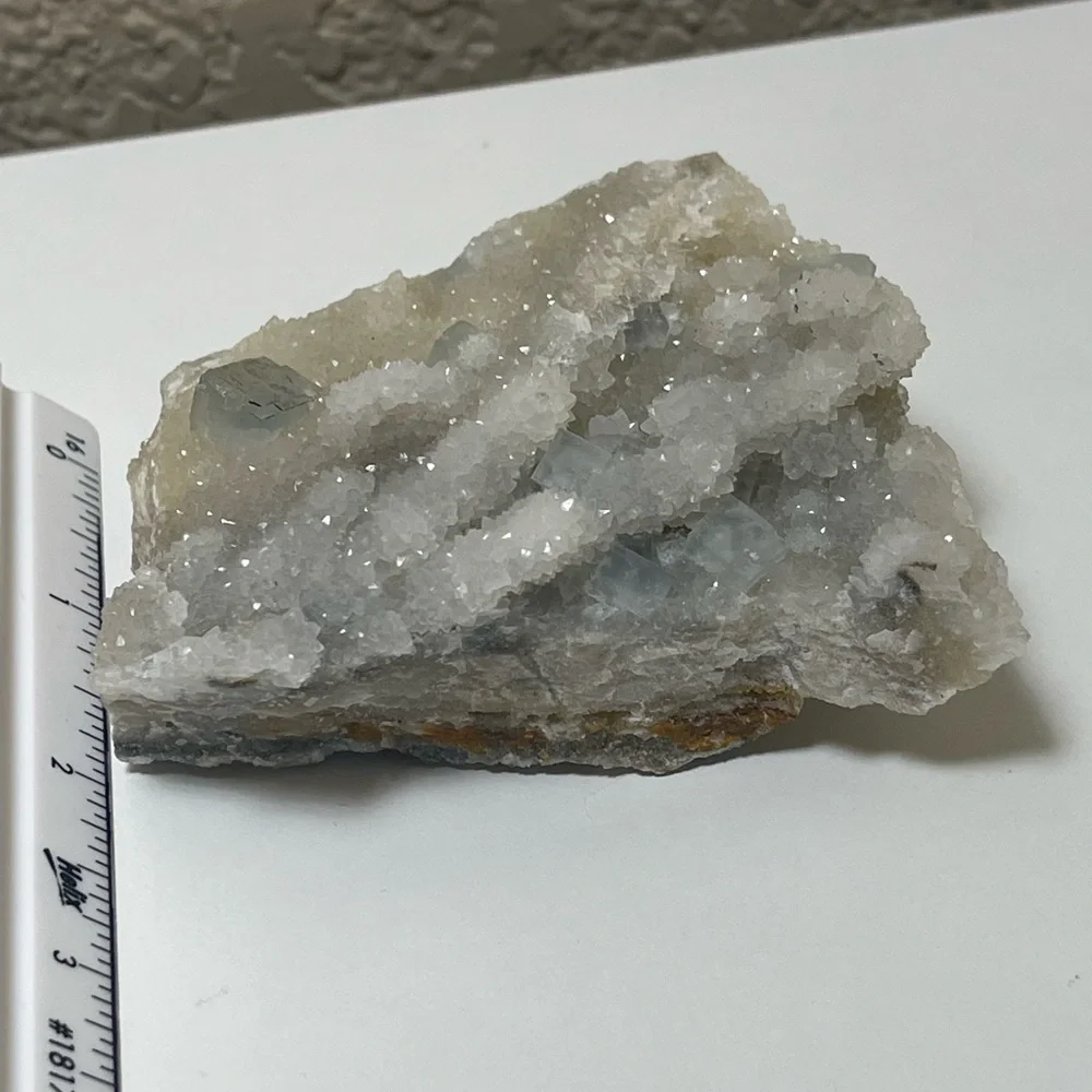 Cubic fluorite on Druze Quartz 💛HP💛 - Picture 14 of 16